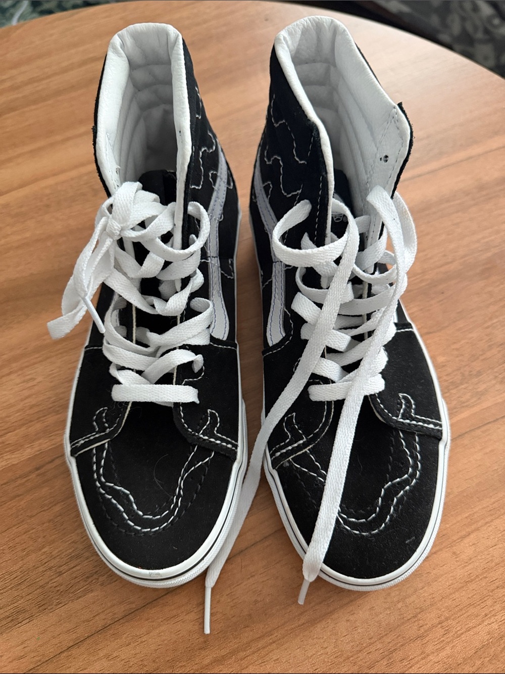 Vans Black and White High-Top Skate Sneakers